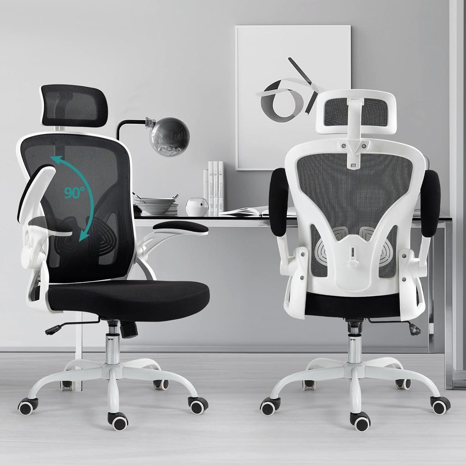Ergonomischer Bürostuhl mit verstellbarer Kopfstütze und Lendenstütze