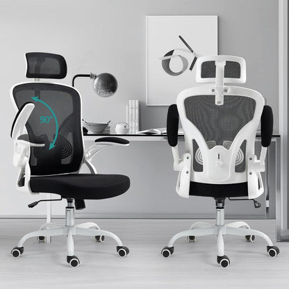 Ergonomischer Bürostuhl mit verstellbarer Kopfstütze und Lendenstütze