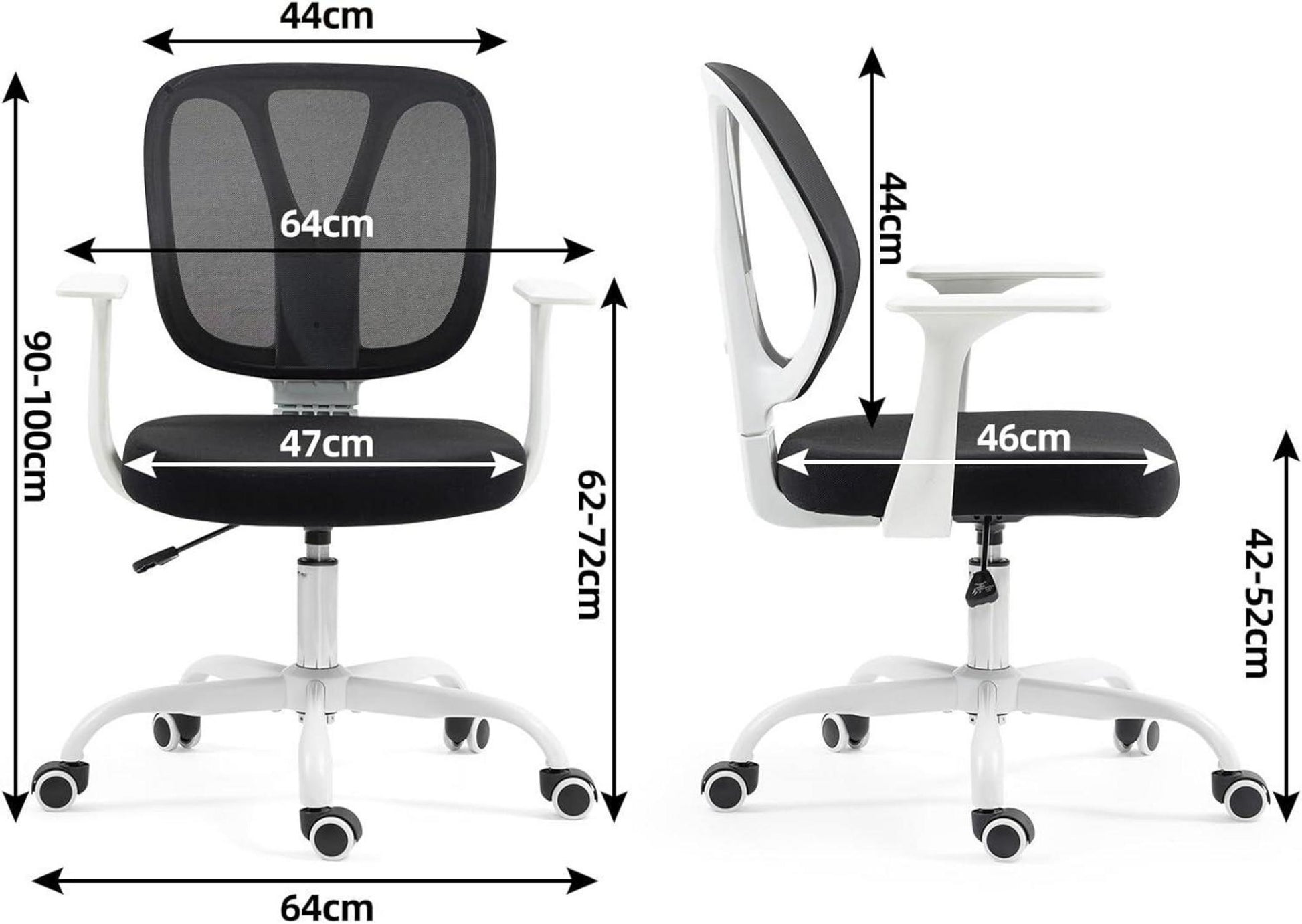 Ergonomischer Bürostuhl mit Lordosenstütze und Armlehnen
