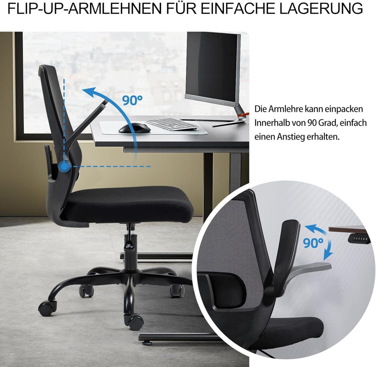 Bequemer Ahua Bürostuhl höhenverstellbar Lordosenstütze ergonomisch
