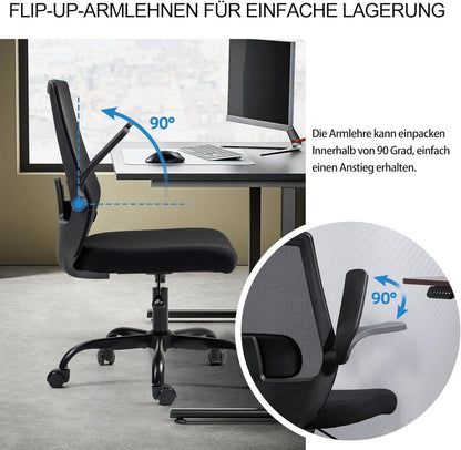 Bequemer Ahua Bürostuhl höhenverstellbar Lordosenstütze ergonomisch