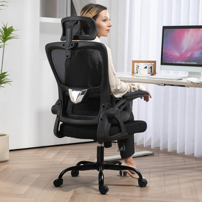 Ergonomischer Bürostuhl mit Lordosenstütze und Kopfstütze