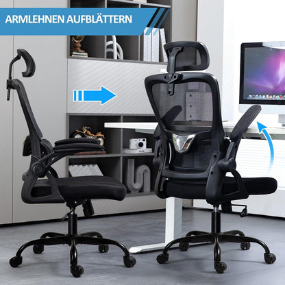 Ergonomischer Bürostuhl mit Lordosenstütze, verstellbarer