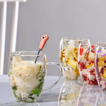 2er-Pack Latte Macchiato Gläser mit Trockenblumen, 350ml