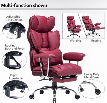 Ergonomischer Bürostuhl mit Fußstütze und Lendenwirbelstütze