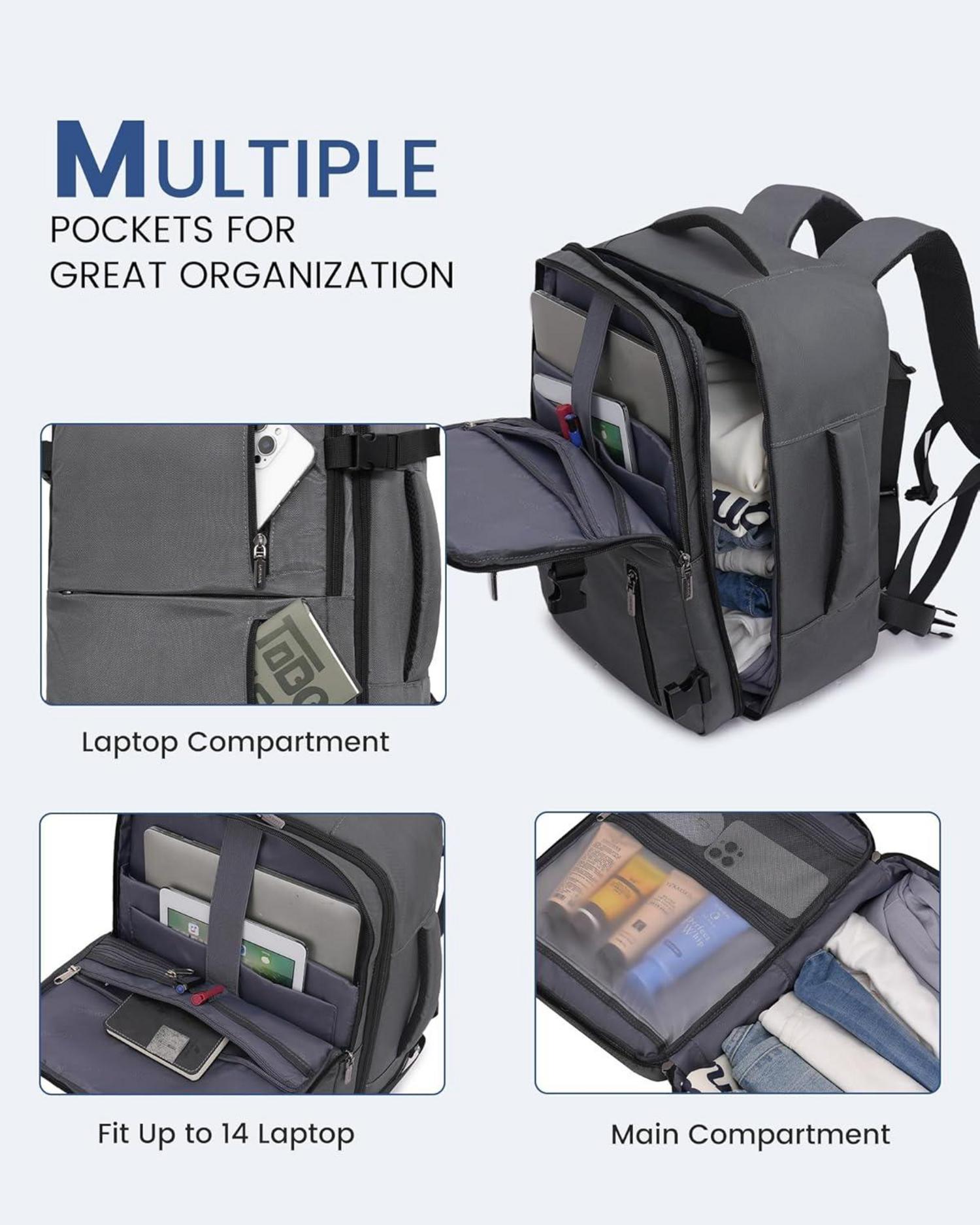 Handgepäck Rucksack 40x30x20 Reiserucksack Flugzeug Damen Herren