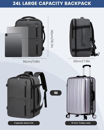 Handgepäck Reiserucksack 40x30x20 für 14 Zoll Laptop Grau