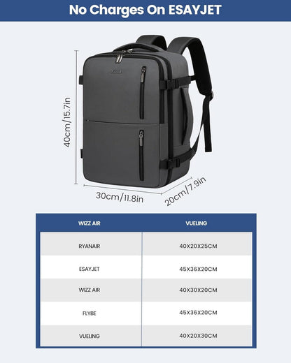 Handgepäck Rucksack 40x30x20 Reiserucksack Flugzeug Damen Herren 14 Zoll Laptop