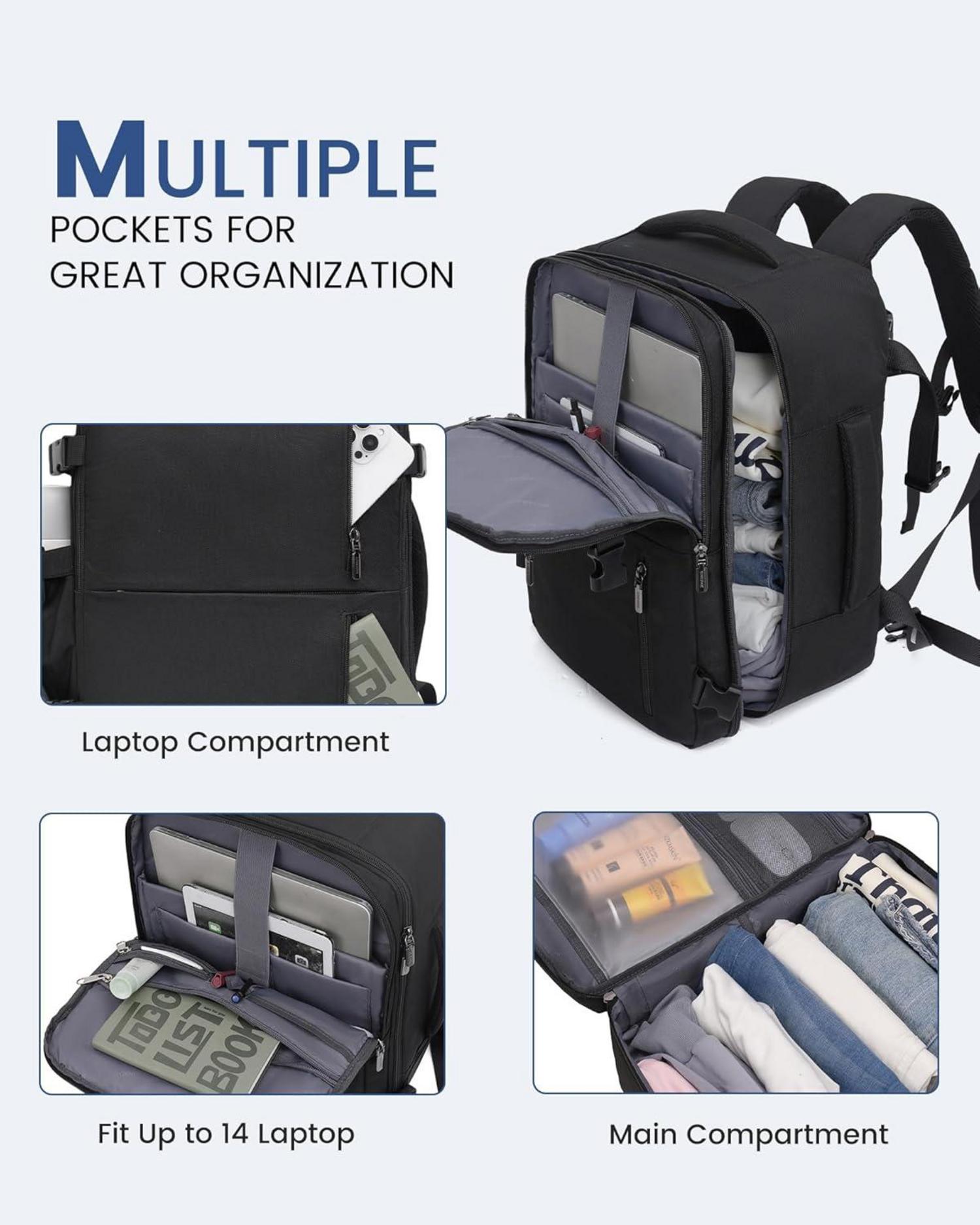 Handgepäck Rucksack Reiserucksack 45x36x20 Flugzeug Damen Herren USB