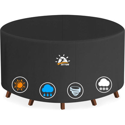 Gartenmöbel Abdeckung Ø215 x 73 cm – Wasserdicht & UV-Beständig