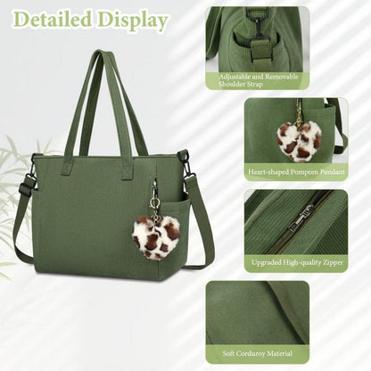 Damen Kord Handtasche Tote Bag Umhängetasche Shopper Beuteltasche