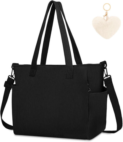 Damen Kord Handtasche Tote Bag Schultertaschen Shopper Beuteltasche