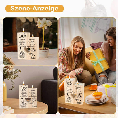 Kerzenständer 30. Geburtstag Frau Deko Geschenk 1995 2025 Mama Schwester