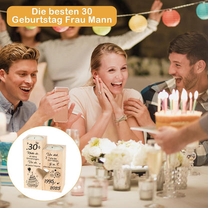 Deko 30 Geburtstag Frau Kerzenständer Set 1995 bis 2025 Geschenk Mama Schwester