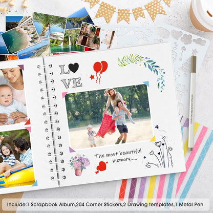 JAECU DIY Fotoalbum Scrapbook 21x21cm Spiralbindung 40 Seiten