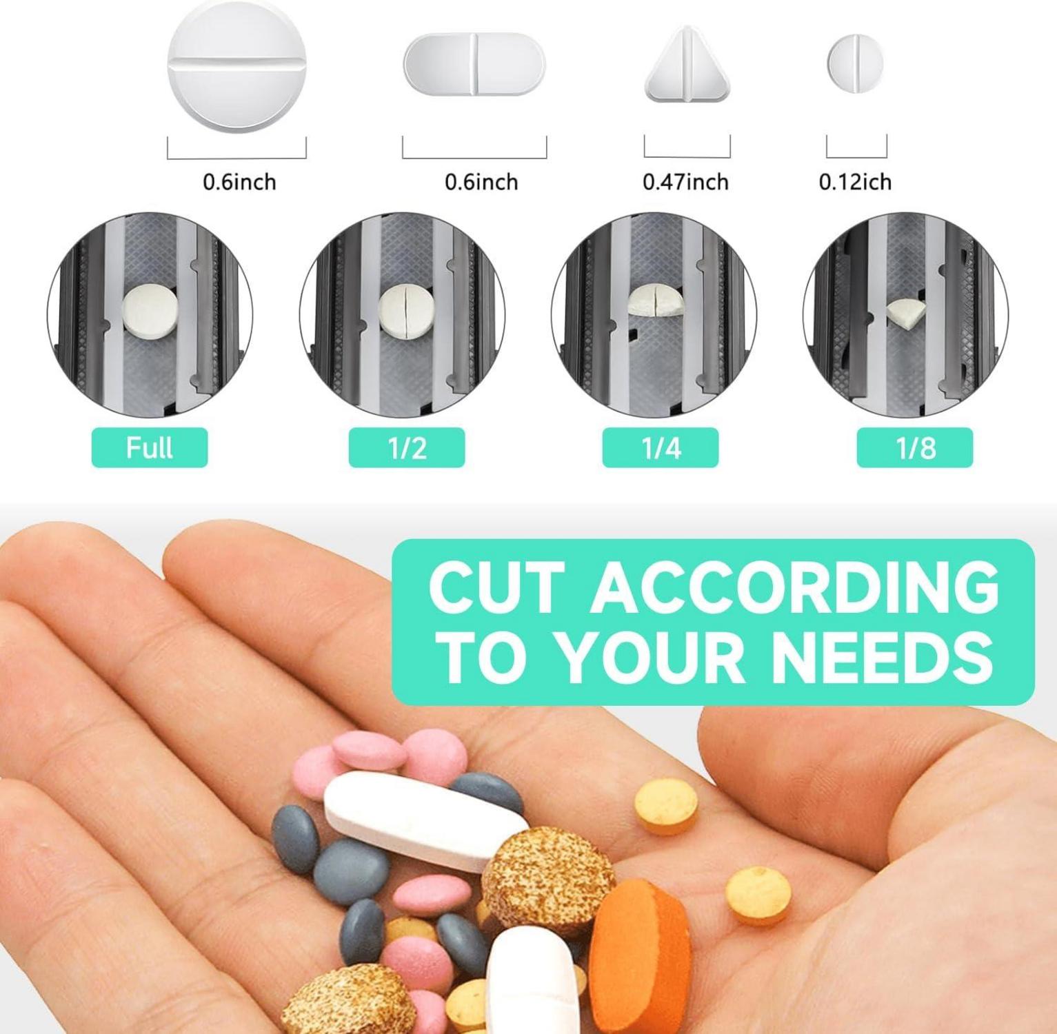 Tablettenteiler für Kleine Tabletten mit Bürste und Pinzette