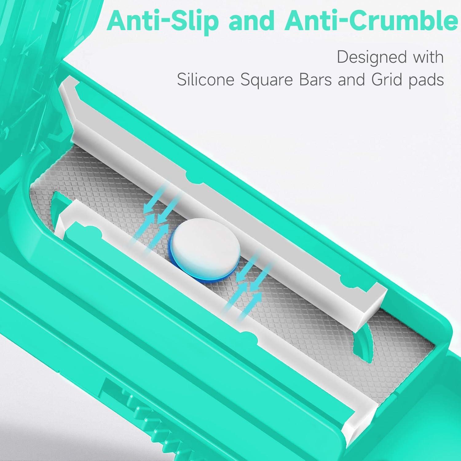 Tablettenteiler für Kleine Tabletten mit Pinsel und Pinzette - BPA-frei