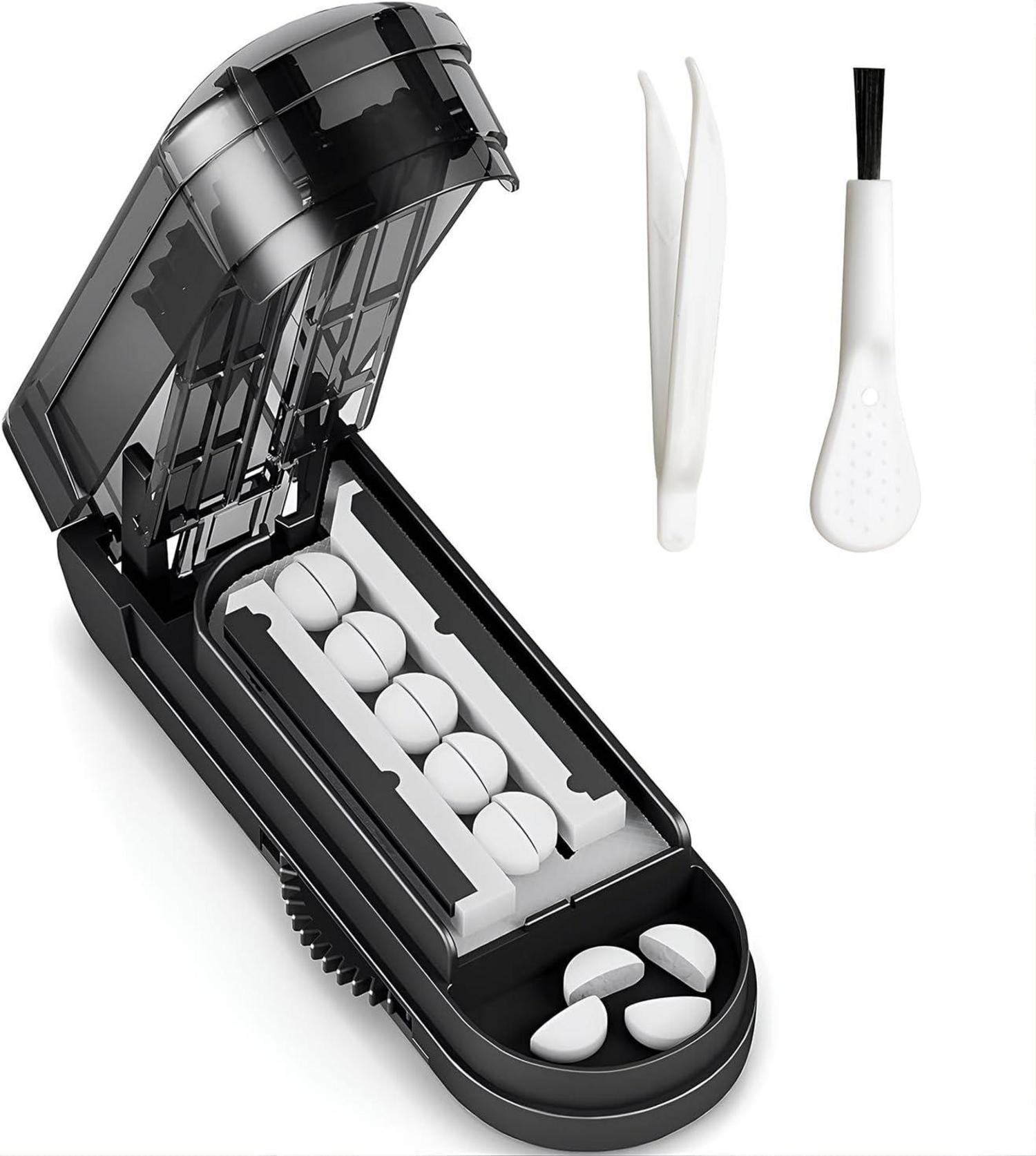 Tablettenteiler Schwarz Klein Tabletten Schneider Pillenteiler Pinsel