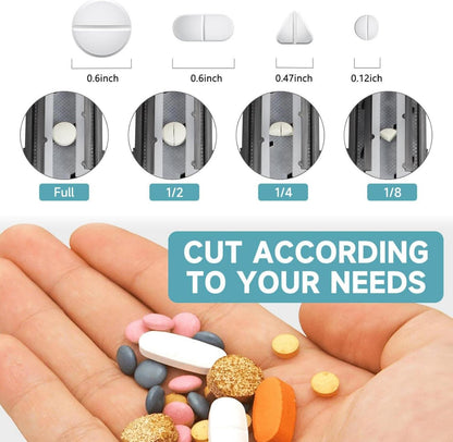Tablettenteiler Schwarz Pillenschneider 2-in-1 Tabletten