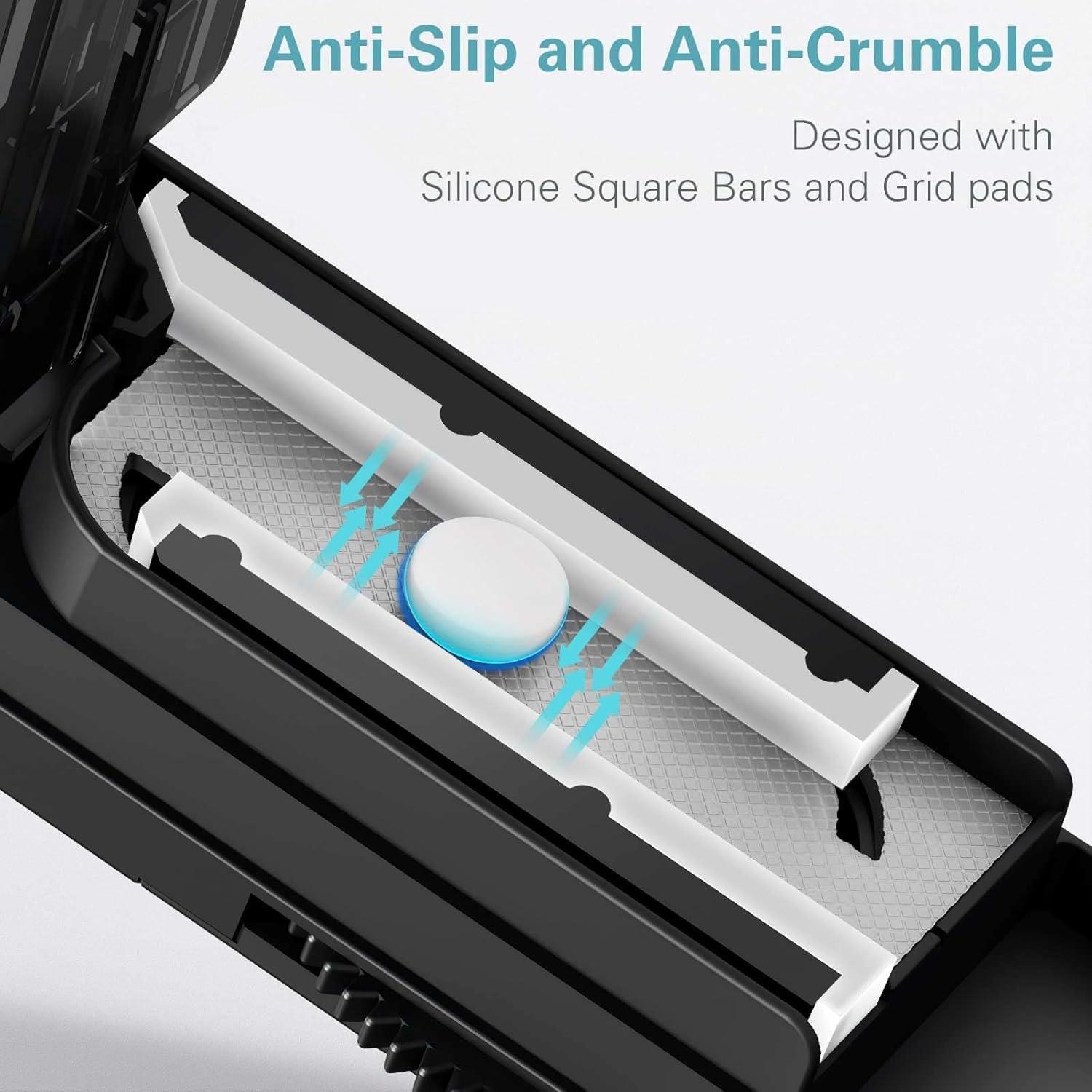 Tablettenteiler für kleine Tabletten mit Pinsel und Pinzette, Schwarz