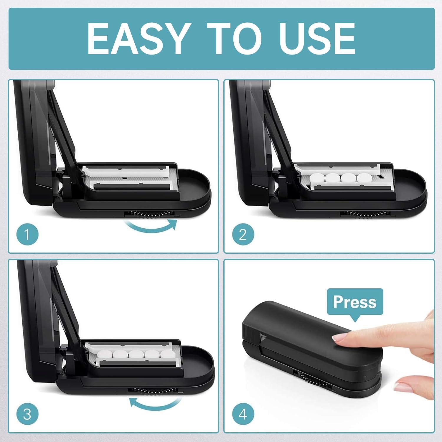 Tablettenteiler für Kleine Tabletten Pillenschneider mit Pinsel und