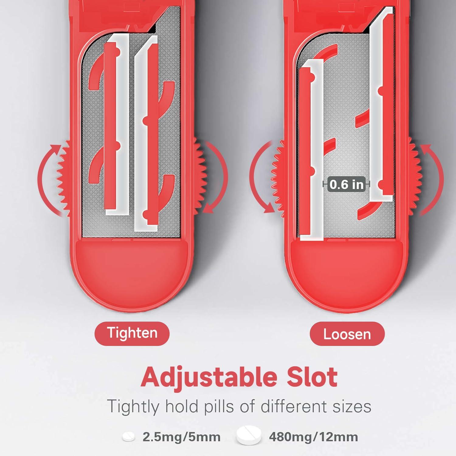 Tabletten Teiler Pillenschneider mit Pinsel & Pinzette Rosa