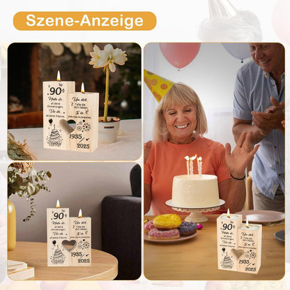 Holz Kerzenständer personalisiert 90 Geburtstag Deko Frau Mann 1935 2025