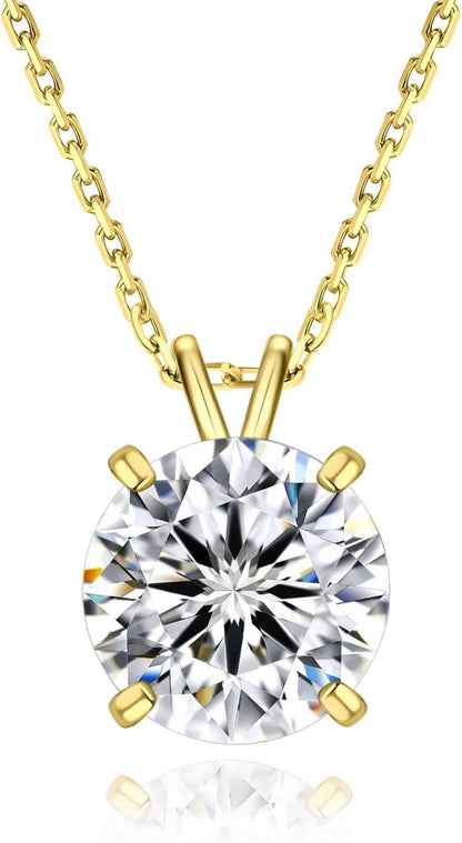 Moissanite Anhänger Kette Solitär Halo Diamant Halskette VVS1 D Farbe