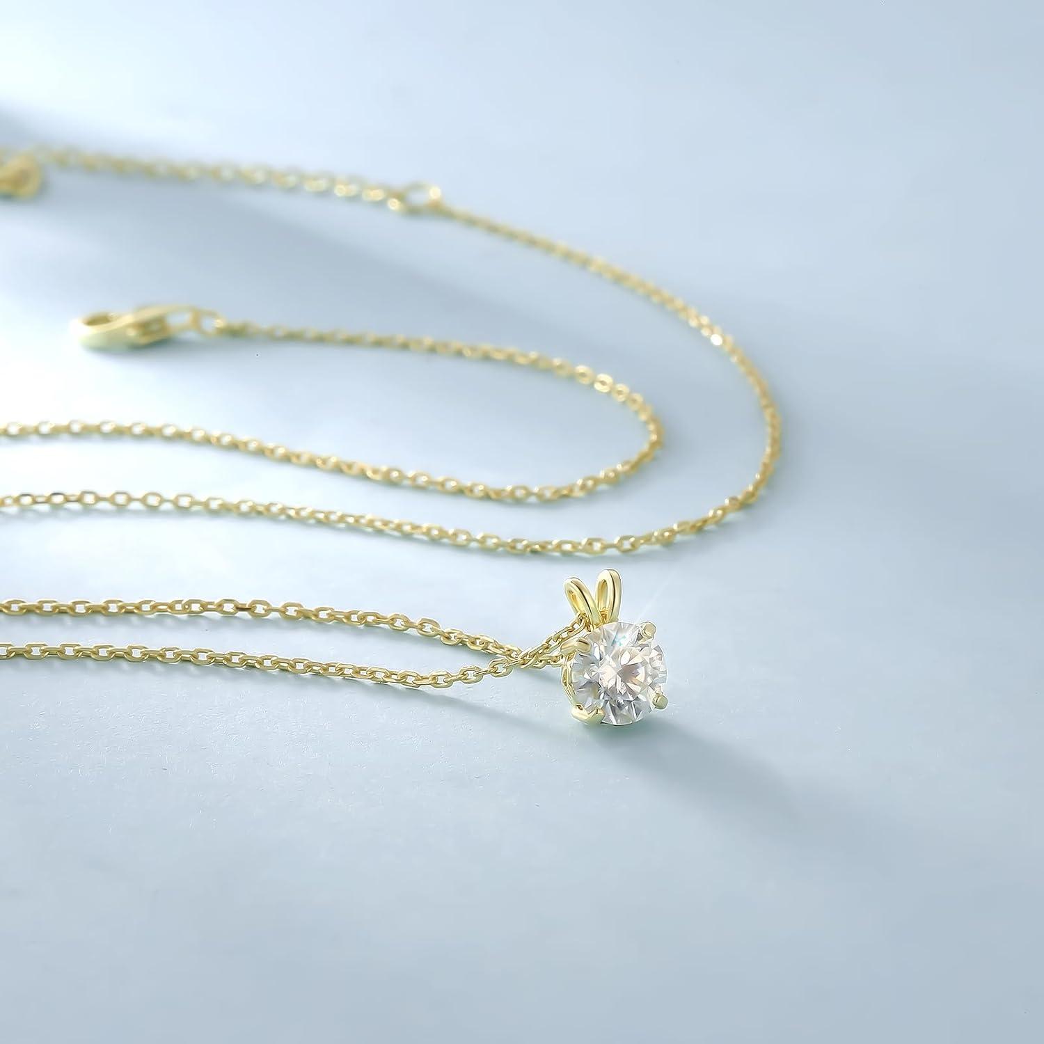 Moissanite Anhänger Kette Silber 925 2 Karat Solitär D VVS1 mit