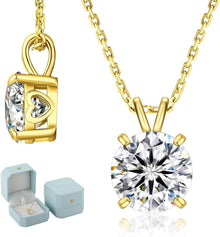 Moissanite Anhänger Kette 925 Silber 3 Karat VVS1 D Damen