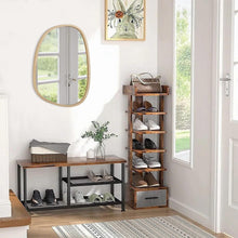 Asymmetrischer Wandspiegel Holzrahmen Braun 40x30cm