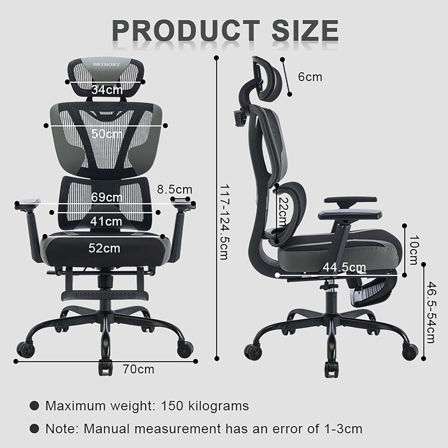 Ergonomischer Bürostuhl mit verstellbarer Lendenwirbelstütze