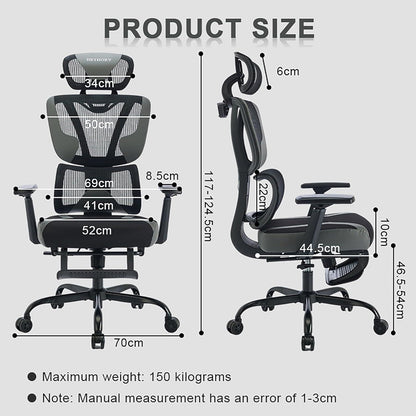 Ergonomischer Bürostuhl mit verstellbarer Lendenwirbelstütze