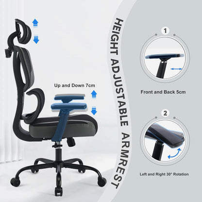 Ergonomischer Bürostuhl mit verstellbarer Lendenwirbelstütze und