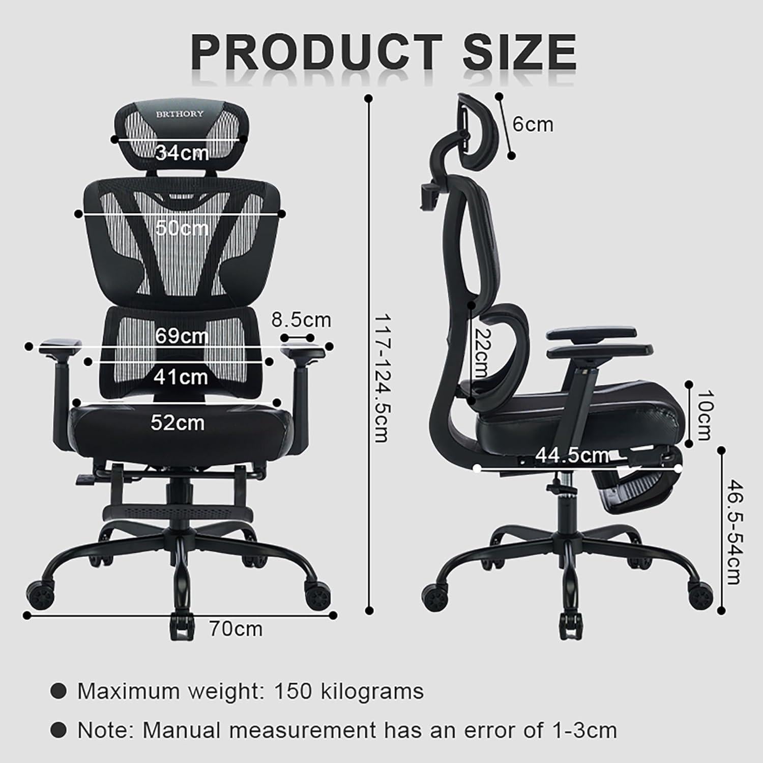 Ergonomischer Bürostuhl mit verstellbarer Lendenwirbelstütze