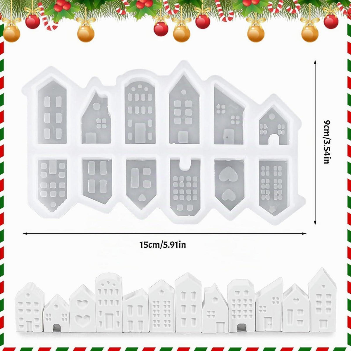 Silikonformen Häuser – 12er Set für DIY & Basteln