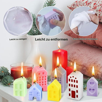 Silikonformen Häuser – 12er Set für DIY & Basteln