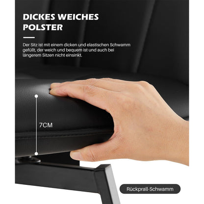 Drehbare Esszimmerstühle Set 4x Kunstleder mit Armlehnen Schwarz