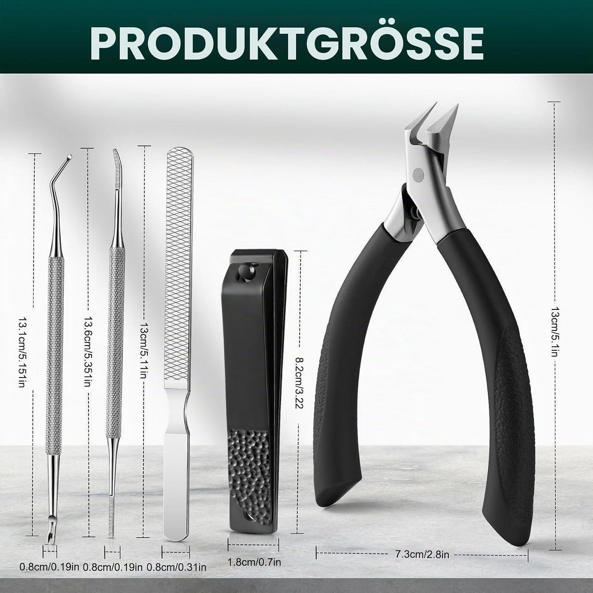 Pediküre Set 5-teilig – Nagelpflege Profi für Füße & Hände