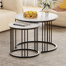 Runde Couchtische 2er-Set Metallrahmen Schwarz 60cm