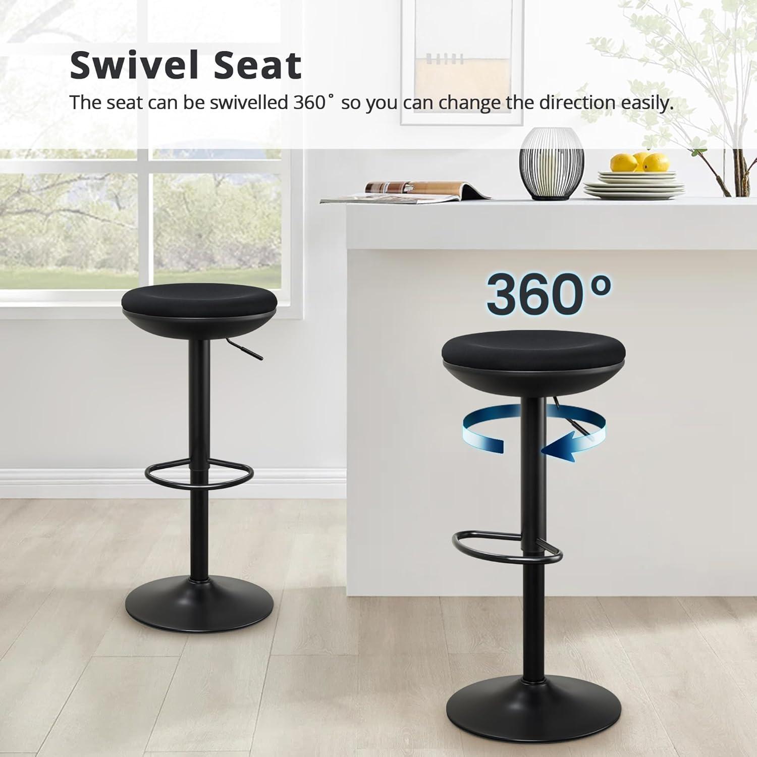 Ergonomischer Stehhocker höhenverstellbar Schwarz 2er Set - 360° drehbar