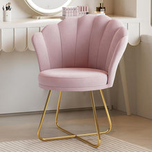Polstersessel Samt Blütenblatt-Rückenlehne Gold, Rosa