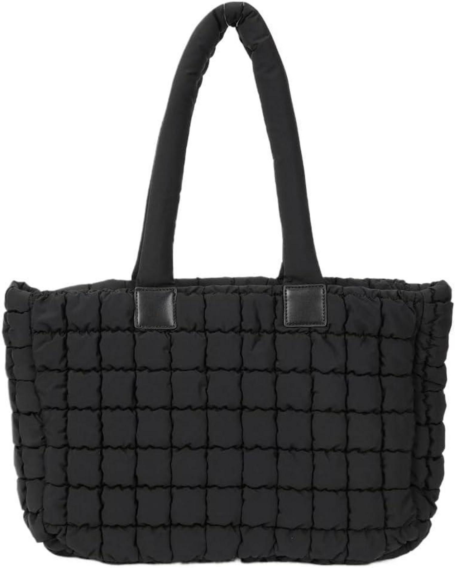 Große Schwarze Gesteppte Tote Bag mit Reißverschluss
