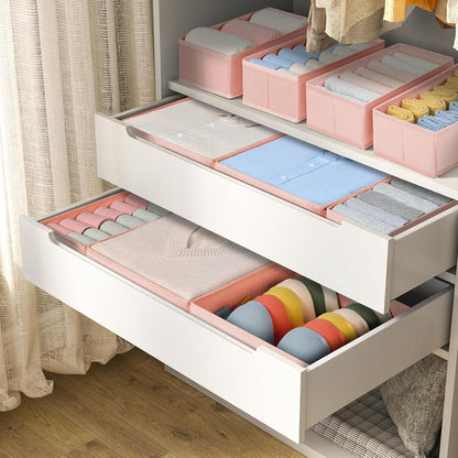 Schubladen Organizer 12er Pack Faltbare Box Kleiderschrank BH Socken Rosa