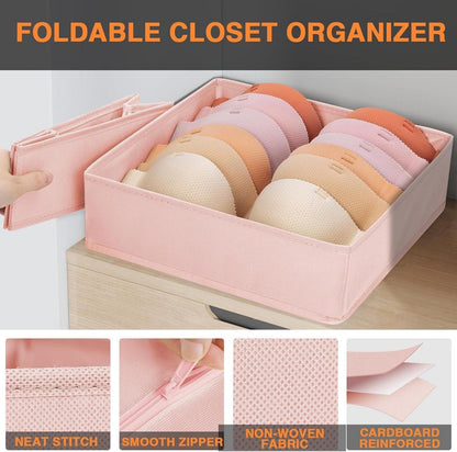 Schubladen Organizer 12er Pack Faltbare Box Kleiderschrank BH Socken Rosa