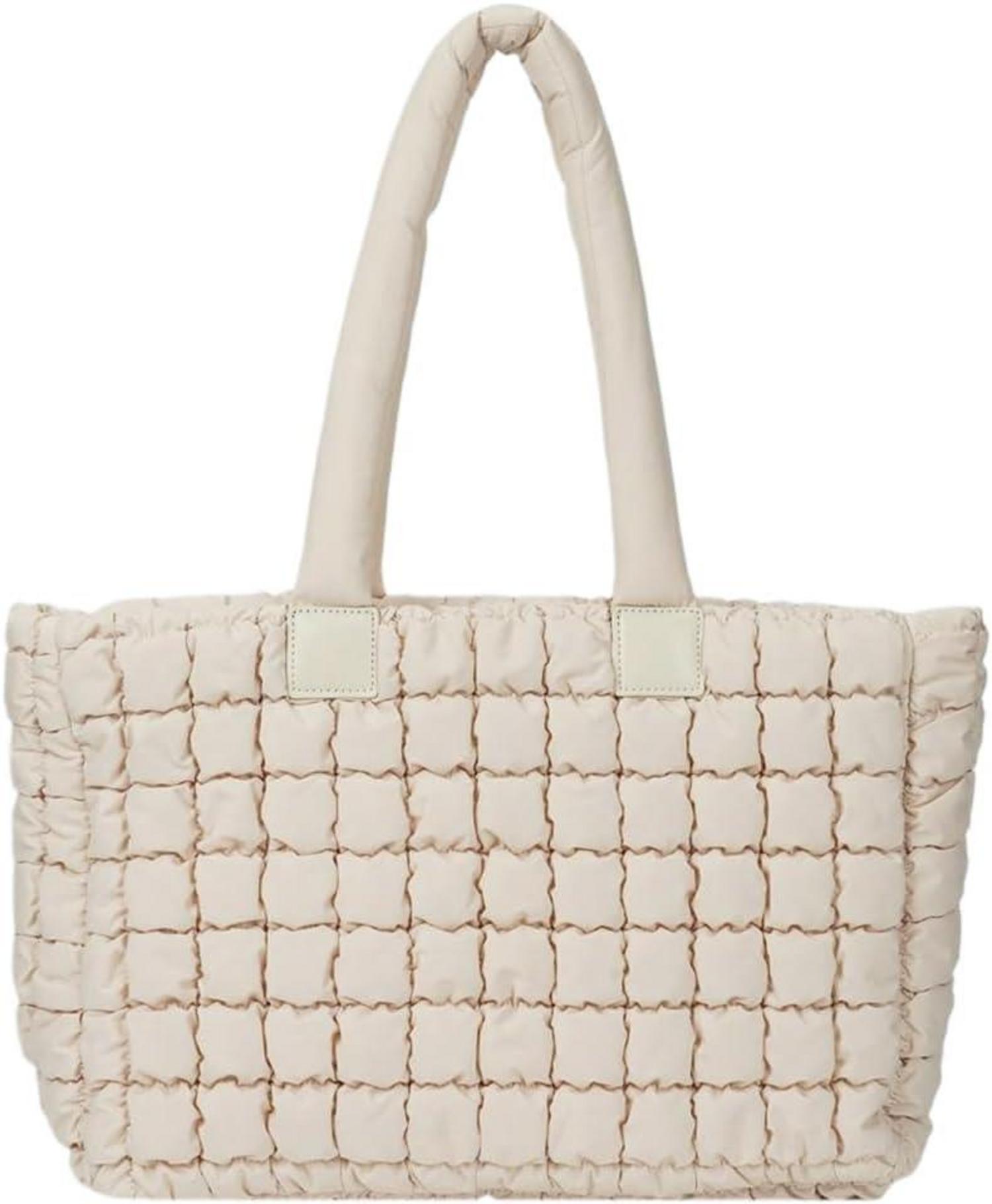 Große Puffer Tote Bag mit Steppmuster und Reißverschluss