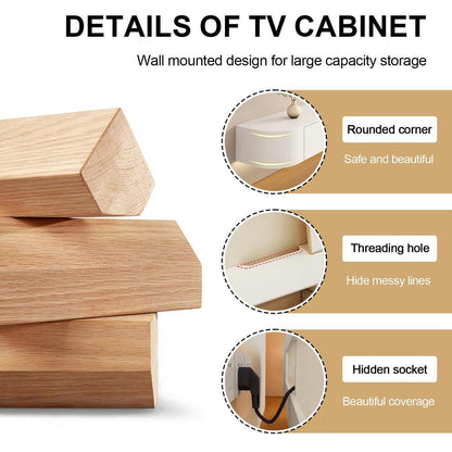 Moderner TV Schrank Weiß 140cm | Hängendes Lowboard mit Schubladen