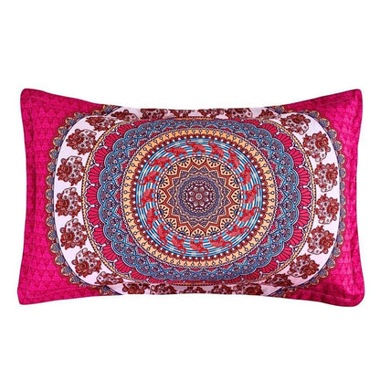 Boho Bettwäsche Set 135x200 Weiß Schwarz Blumen Mandala