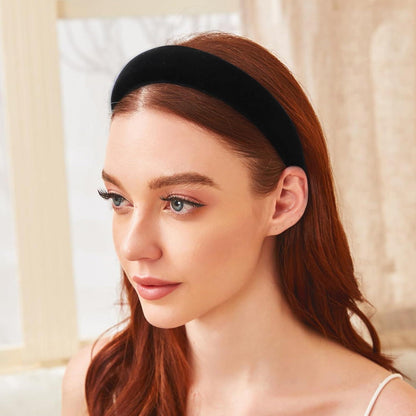 3er Set Samt Haarreif Schwarz Damen 1cm 2cm 3cm Haarband Mode Mädchen