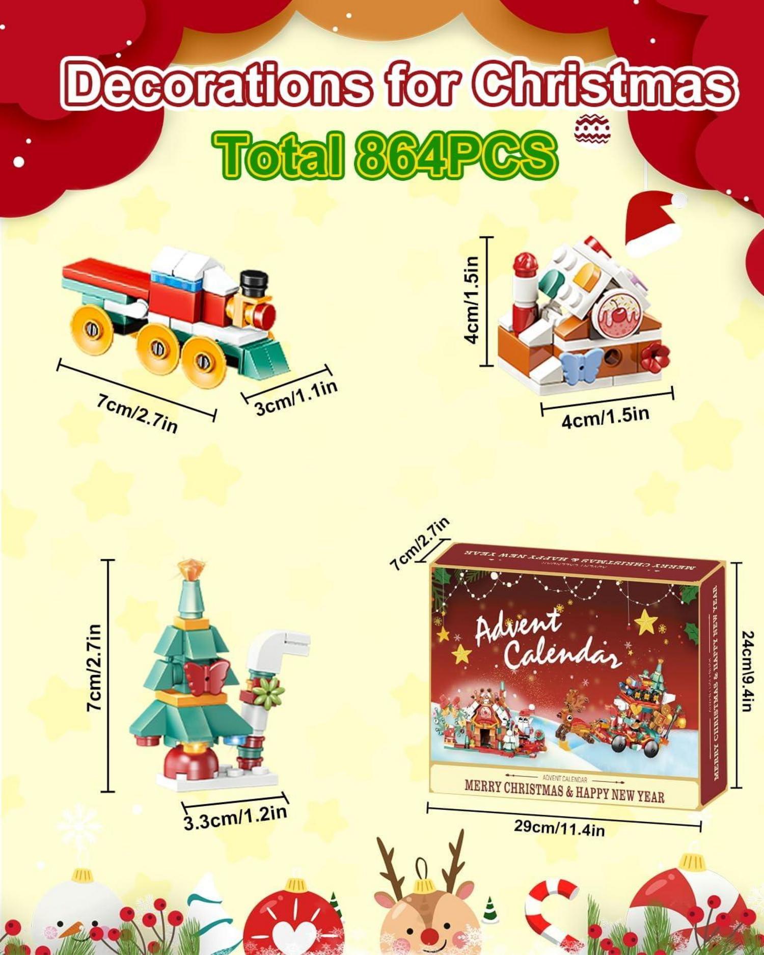 Adventskalender Bausteine-Weihnachten Mini Blocks 12 in 1